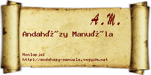 Andaházy Manuéla névjegykártya